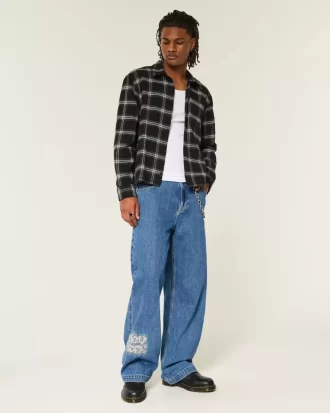 Medium Wash NYC Graphic Super Baggy Farkut Medium Wash NYC Graphic Super Baggy Farkut