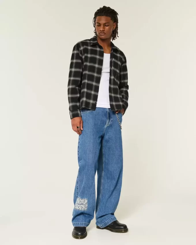 Medium Wash NYC Graphic Super Baggy Farkut Medium Wash NYC Graphic Super Baggy Farkut