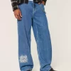 Medium Wash NYC Graphic Super Baggy Farkut Medium Wash NYC Graphic Super Baggy Farkut