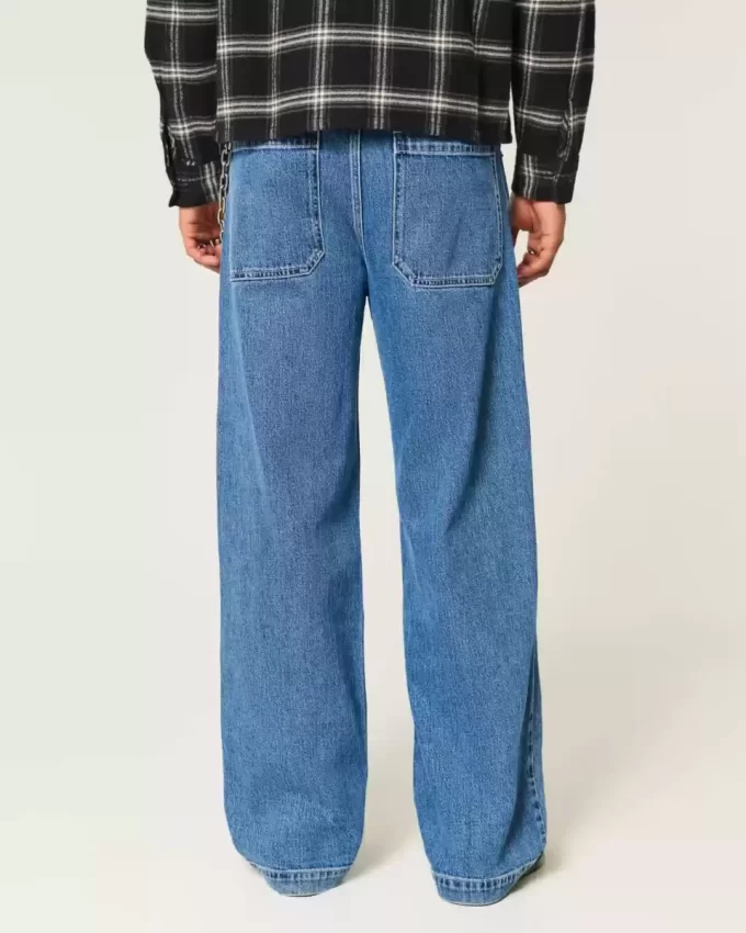 Medium Wash NYC Graphic Super Baggy Farkut Medium Wash NYC Graphic Super Baggy Farkut