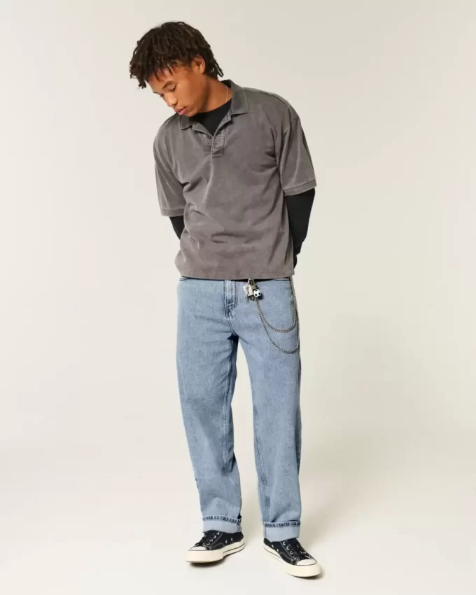 Medium Wash Skater Baggy Farkut