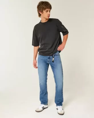 Medium Wash Slim Straight Farkut