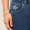 Medium Wash Star Graphic Skater Baggy Farkut Medium Wash Star Graphic Skater Baggy Farkut