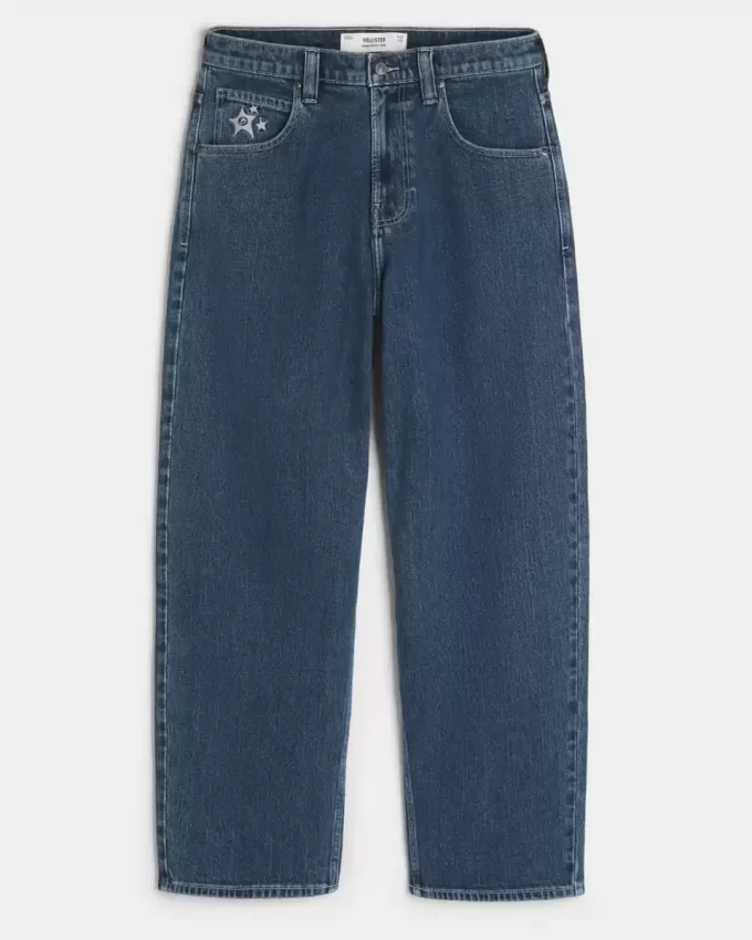 Medium Wash Star Graphic Skater Baggy Farkut Medium Wash Star Graphic Skater Baggy Farkut