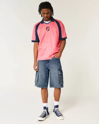Medium Wash Super Baggy Denim Cargo Shortsit