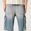 Medium Wash Super Baggy Denim Cargo Shortsit