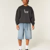 Medium Wash Super Baggy Denim shortsit