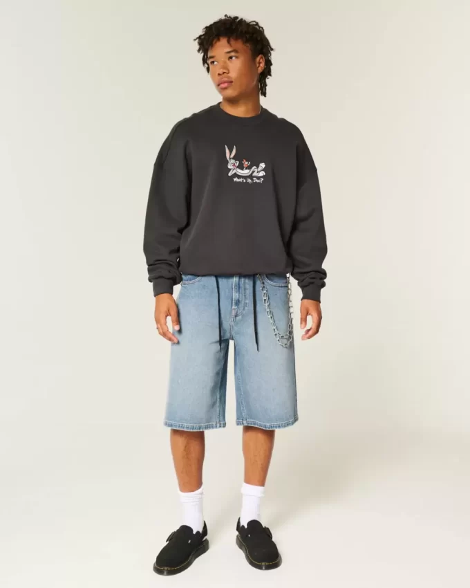 Medium Wash Super Baggy Denim shortsit