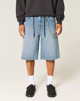 Medium Wash Super Baggy Denim shortsit