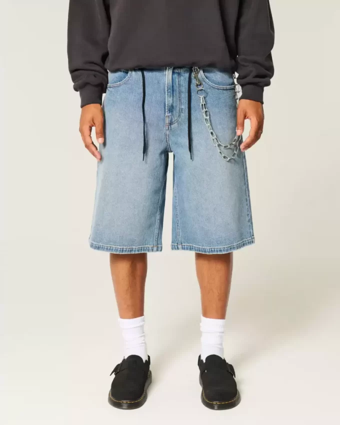 Medium Wash Super Baggy Denim shortsit