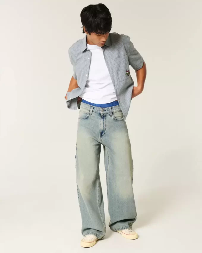 Medium Wash Super Baggy Painter Farkut