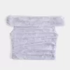 Mesh Foldover Off-the-Shoulder Top