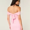 Mesh off-the-shoulder Bodycon-mekko