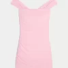Mesh off-the-shoulder Bodycon-mekko