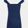 Mesh off-the-shoulder Bodycon-mekko