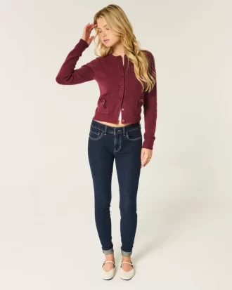 Mid-Rise Dark Wash Skinny Farkut