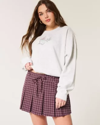 Mid-Rise laskostettu Mini Skort