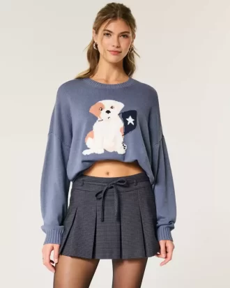 Mid-Rise laskostettu Mini Skort