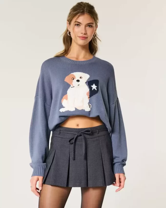 Mid-Rise laskostettu Mini Skort Mid-Rise laskostettu Mini Skort