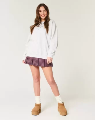 Mid-Rise laskostettu Mini Skort