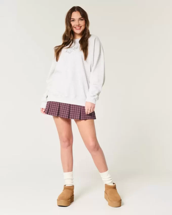 Mid-Rise laskostettu Mini Skort