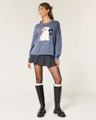 Mid-Rise laskostettu Mini Skort