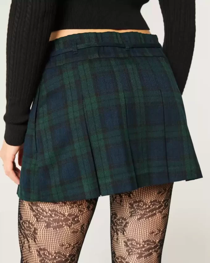 Mid-Rise laskostettu Mini Skort