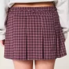 Mid-Rise laskostettu Mini Skort
