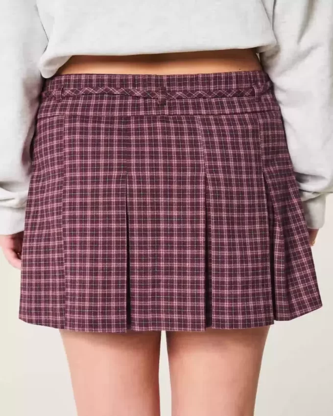 Mid-Rise laskostettu Mini Skort