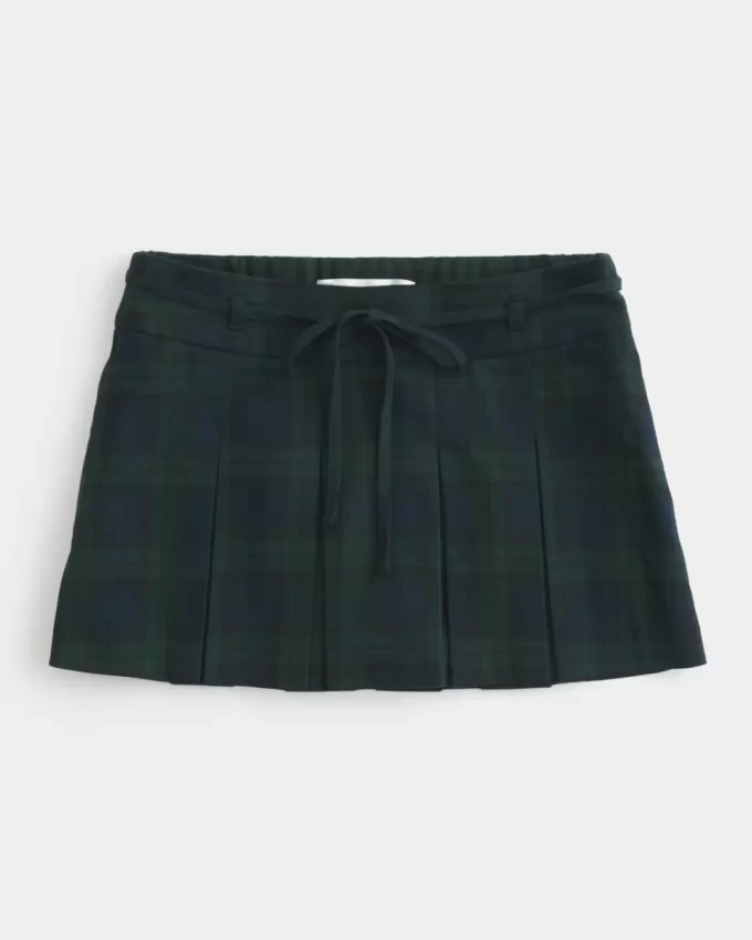 Mid-Rise laskostettu Mini Skort