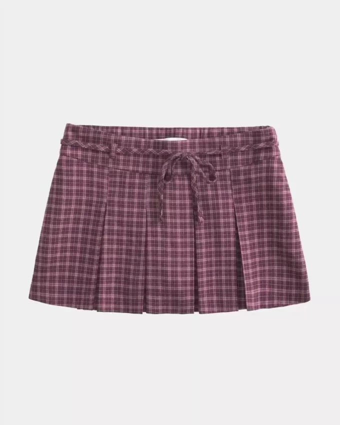 Mid-Rise laskostettu Mini Skort
