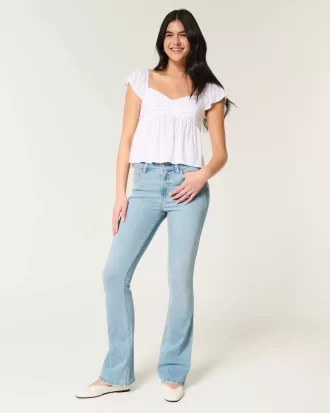Mid-Rise Light Wash Bootcut farkut