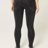 Mid-Rise pestyt mustat skinny farkut Mid-Rise pestyt mustat skinny farkut