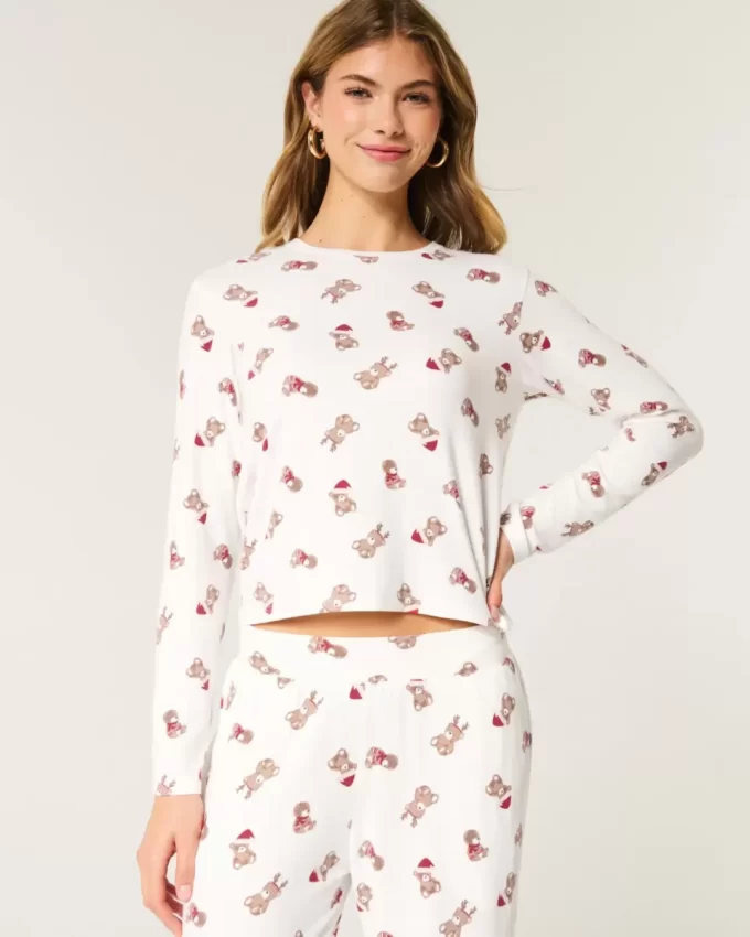Mukava pitkähihainen pyjamapaita