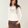 Nastoitettu SoHo Graphic Slash-neck toppi