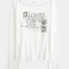 Nastoitettu SoHo Graphic Slash-neck toppi