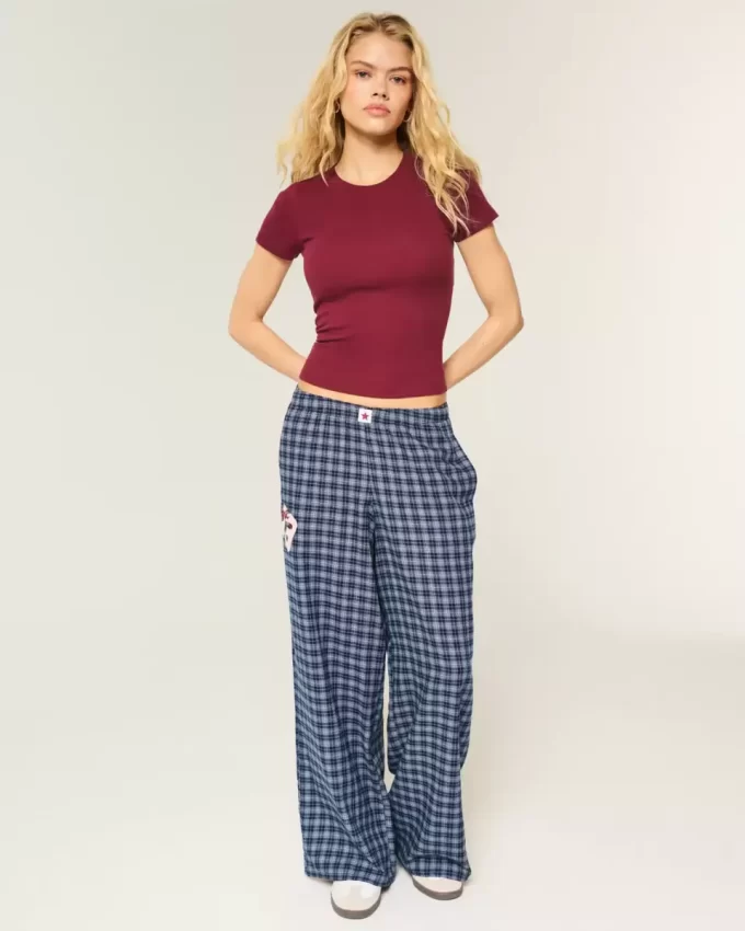 Numerograafiset pussilliset flanellihousut Numerograafiset pussilliset flanellihousut