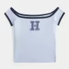 Off-the-Shoulder Logo Graafinen T-paita
