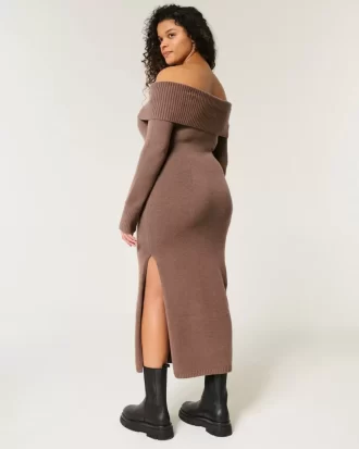 Off-the-Shoulder Midi-neulemekko