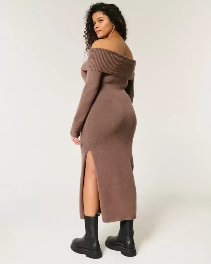 Off-the-Shoulder Midi-neulemekko