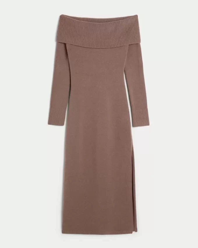 Off-the-Shoulder Midi-neulemekko