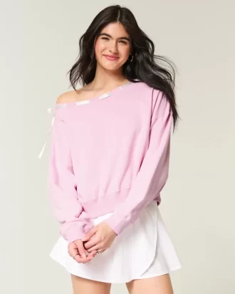 Off-the-Shoulder Tie -huppari