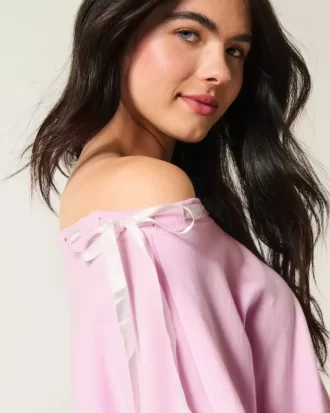 Off-the-Shoulder Tie -huppari
