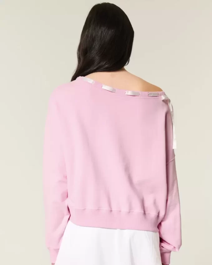 Off-the-Shoulder Tie -huppari