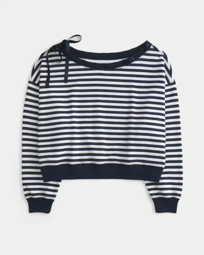 Off-the-Shoulder Tie -huppari