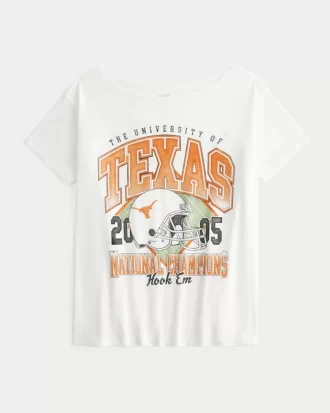 Off-the-Shoulder University of Texas, Austin Longhorns Graphic Tee