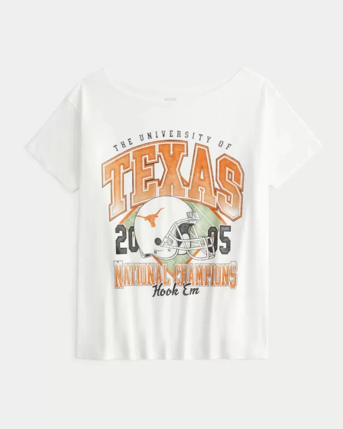 Off-the-Shoulder University of Texas, Austin Longhorns Graphic Tee