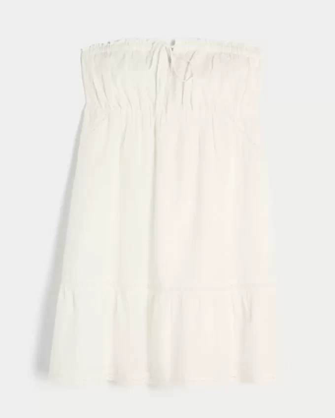 Olkaimeton brodeerattu Babydoll-mekko Olkaimeton brodeerattu Babydoll-mekko