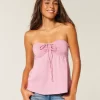 Olkaimeton Cinched Babydoll Top