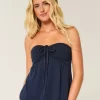 Olkaimeton Cinched Babydoll Top